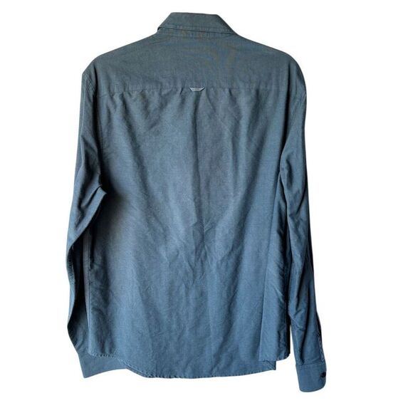 Original Penguin Men's Slim Fit Long Sleeve Blue Button-Up Shirt Size L - Picture 2 of 5
